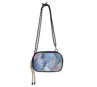 Amooorous Dreamy Feather Elegant Blue Cross Body Purse for Men Beauty with Credit Card Slots Cell Phone Bag Go shopping bolsa de mano para mujer