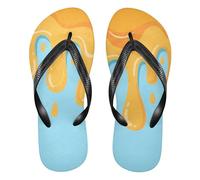 Amooorous Drip Style Orange Blue rubber flip flop for men Quick-Dry sandals flip for Shower Swimming Pool walking
