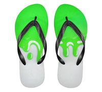 Amooorous Drip Style Street Graffiti Green White rubber flip flop for women Slip-Resistant beach sandals for Shower Swimming Pool