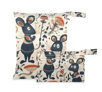 Amooorous Fairy Tale Cute Fancy Rats washable bag for traveling 2 Pack travel essentials for baby with handles for bathing, beach