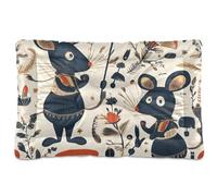 Amooorous Fairy Tale Cute Fancy Rats Washable Pet Sleeping Mat Soft Comfortable Anti-Slip Bottom Dog Crate Pad for Medium/Large Dogs 36" x 24"