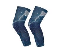 Amooorous Fake Glitter Marble Grain Blue Universe lightweight dancing knee pads pads for snowboarding，bike，yoga