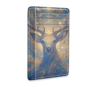 Amooorous Fantastic Deer Mysterious Color Leather Wallet for Men Slim with Money Clip RFID Blocking Small Card Wallet for Men&Women carteras para Hombre