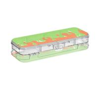 Amooorous Fashion Street Graffiti Painting Green Orange Designed Plastic Pencil Box Clear Double Layer Pens Case Hard For Kids With Snap Lid