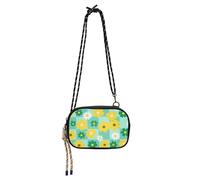 Amooorous Fashion Yellow Rose Flower Checkered Sling Bags Crossbody for Mens Fashion with Adjustable Strap Black Handbag Take a walk bolsos pequenos para mujer