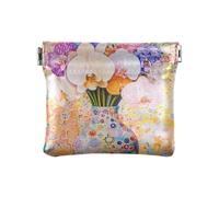 Amooorous Flower in Vase Pastel Background Women Leather Cash Wallet Convenient Makeup Bag Change Purse for Women, flower in vase pastel background, One Size
