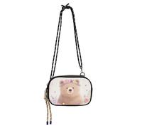 Amooorous Flowers Peach Bear Cartoon Side Purse Crossbody for Women Comfort with Adjustable Strap Messenger Bag Crossbody Take a walk bolsos pequenos para mujer