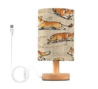 Amooorous Funny Dog Running Small Bedside Lamps Nightstand Lights for Side Table Table Lamp for Kids with Lamp Shades lamparas para cuarto de ninas