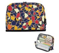 Amooorous Geometric Pattern Handy Drawn Pencil Box Large Capacity Makeup Bags Lightweight Coin for Women School Must Haves lapiceras estuche para ninos