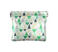 Amooorous Geometric Triangle PatternsPU Leather Small Coin Purse Portable Mini Makeup Bag for Women Girls, Geometric Triangle Patterns, One Size