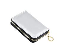 Amooorous Ghosts White Solid Color Pure Plain Leather Small Wallet for Card with 2 Cash Slot RFID Blocking Women's Card Cases carteras para Mujer