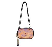 Amooorous Golden Oil Painting Gemstone Crown Small Purse Crossbody Women Fashion with Credit Card Slots Shoulder Bag Take a walk bolsos de hombro para mujer
