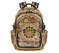 Amooorous Gorgeous Birds Animals Brown Yellow Art Deco Clear Backpack for School Water-Resistant Casual Backpack with Adjustable Strap for Kids Students, Age 7-18 mochila personalizada para nina
