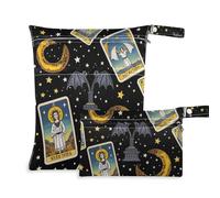 Amooorous Gothic Mystic Tarot Horoscope waterproof bag for baby 2 Pack travel essentials for baby with handles for gym, beach