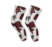 Amooorous Gothic Red and Black Halloween Lace Bow lightweight knee pads youth knee sleeve，skating，soccer