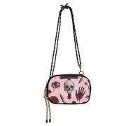 Amooorous Gothic Red Rose Skull West Crossbody Purse Mens Beauty with Adjustable Strap Mini Shoulder Bag Walk the dog bolso impermeable para mujer