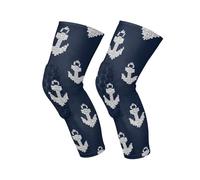 Amooorous Gothic Style Anchors Navy Blue protective knee pads men knee sleeves，basketball，snowboarding