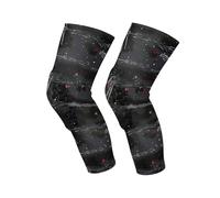 Amooorous Gothic Style Black Notes lightweight knee pads women knee compression，skating，skateboarding