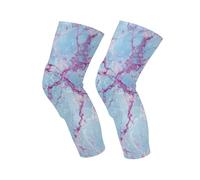 Amooorous Gothic Style Marble Burgundy Blue protective dance knee pads knee sleeves for men，wrestling，mountain bike