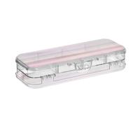 Amooorous Gradual Change Designed Plastic Box For Pencils Double-Deck Transparent Pens Case Boxes For Art Supplies With Snap Lid