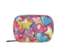 Amooorous Graffiti Art Hearts Stars Sweet first aid bag with Detachable Compartments attachable 7 day pill organizer for purse