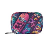 Amooorous Graffiti Skateboard medical bag with Detachable Compartments convenient pill cases organizers for purse