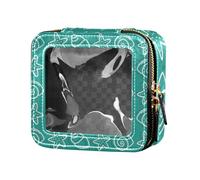 Amooorous Green Cartoon Star Conch Clear Small Makeup Bag Toiletry Bags Travel Cosmetic Case for Traveling, green Cartoon Star Conch, One Size