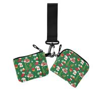 Amooorous Green Christmas Tree Women's Wallets Card Cases Large Capacity Identity Card Protector with Zipper Pocket for Women 2 Packs, Green Christmas tree, One Size, Casual