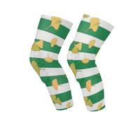 Amooorous Green White Striped Ginkgo Biloba Leaf lightweight knee pads for work pads for snowboarding，dancing，basketball