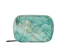 Amooorous Greenish-gold Marble Texture medicine storage bag with Detachable Compartments attachable pill organizer 3x a day for purse