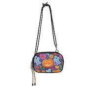 Amooorous Halloween Pumpkins and Ghosts with Flowers Mini Crossbody Bags for Women Comfort with Credit Card Slots Shoulder Bags Walk the dog bultos de para mujeres