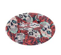 Amooorous Halloween Red Rose Skulls Relieve Stress Pet Dog Bed fluffier Dog Cave Bed for Small Size Pets Sleeping colcha para perros grandes