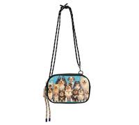 Amooorous Happy Cute Dogs Cross Body Bag for Mens Trendy with Adjustable Strap Casual Phone Chest Bag Have a meal bolso manos libres para mujer