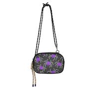 Amooorous Happy Halloween Spider Gray Small Crossbody Purse for Men Beauty with Credit Card Slots Purses Take a walk bolsas de mano para mujer