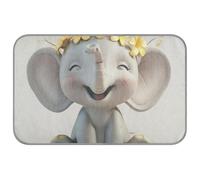 Amooorous Happy Little Grey Elephant Cooling Gel Summer Mat for Dogs and Cats for Kitten and Cat Removable Outer Esterilla Cooling Para Perros M