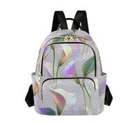 Amooorous Hologram Wild Calla Lily Silver 12 5 Inch Work Business backpack purses for women bagpack for women school&nurse