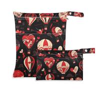 Amooorous Hot Balloon Valentine mess-proof dry bag waterproof 2 Pack travel essentials for flying with handles for bathing, gym