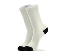 Amooorous Ivory Solid Color Pure Plain men’s crew socks running 4 Pack soft wicking sport socks for women (2-Pair), Ivory Solid Color Pure Plain, One size