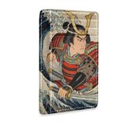 Amooorous Japanese Ocean Sea Waves Samurai Leather Women's Slim Wallet with Money Clip RFID Blocking id Card Holder for Men and Women tarjetero para Mujer