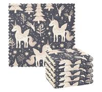 Amooorous Jungle unicorns Scandinavian Style printed absorbent towel tea towel country bright modern tallas para ropa 11x11in set of 6