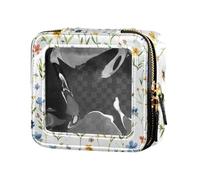 Amooorous Kingdom Of Shattered Flowers Clear Travel Makeup Bag Leather Toiletry Bag Makeup Organizer for Women, Kingdom of Shattered Flowers, One Size