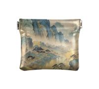 Amooorous Landscape PoetryWomen's Small Leather Change Purse Waterproof Mini Makeup Bag for Women, Landscape poetry, One Size