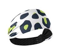 Amooorous Leopard Print Lime Green and Navy Blue Moisture Wicking women's fashion headbands Stretchy sweatband for Cycling Daily use basketball bandas para el cabello deportivas