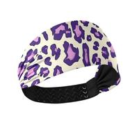 Amooorous Leopard Purple Non-Slip yoga headbands Elastic wide head bands for women's hair for Daily use Yoga make up bandas para la cabeza