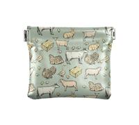 Amooorous Light Green ZooWomen Leather Coin Purse Fancy Makeup Bag Change Purse for Girls Women Ladies, Light Green Zoo, One Size