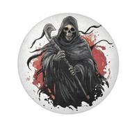Amooorous Long Pile Round area rug Halloween Black Death God