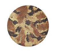 Amooorous Long Pile Round dorm rug Animal Python Fur Print Brown