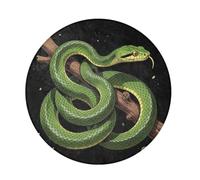 Amooorous Long Pile Round living room rugs Funny Green Tree Python