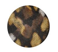 Amooorous Long Pile Round rug washable Animal Golden Python Fur Print