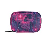 Amooorous Love You To Death Skull & Pink Heart medical bag with Detachable Compartments convenient medicine pill organizer for purse, Love You to Death Skull & Pink Heart, 1 size